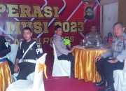 Pos Pengamanan OPS lilin Menyambut NATARU 2023 – 2024,  Polres Musi Rawas DI Bukit Beton Kecamatan Stl Ulu Terawas.