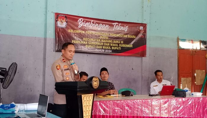 Anggota KPPS se-Kecamatan MDS III Dilantik, Kapolsek Ingatkan untuk Jaga Netralitas