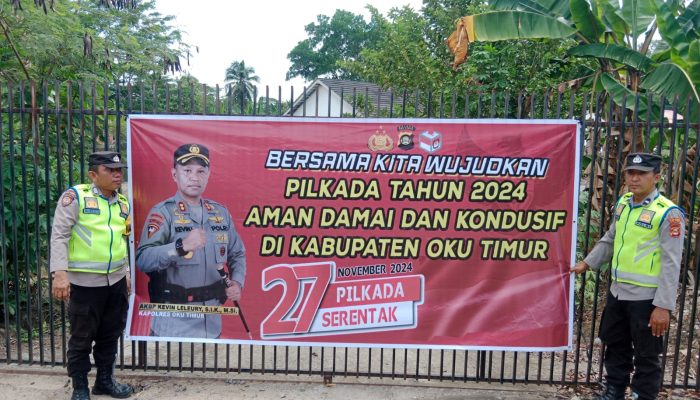 Polsek MDS II Sosialisasikan dan Pasang Spanduk Himbauan Pilkada Damai, Ini Tujuannya!