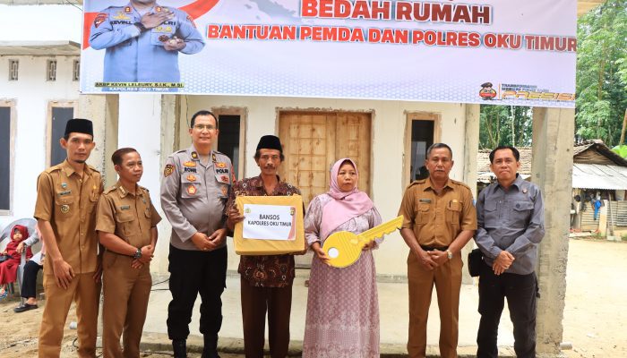 Polres OKU Timur Melakukan Peresmian Bantuan Bedah Rumah Tidak Layak Huni