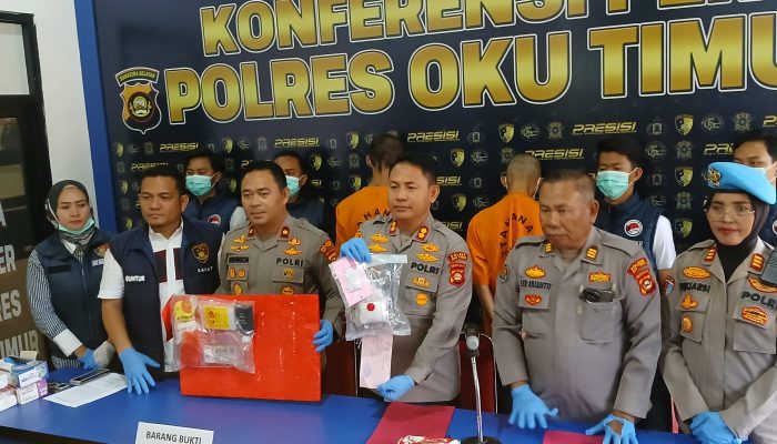 Ringkus 2 Pria Asal Lampung, Satres Narkoba Polres OKU Timur Amankan 1 Kilogram Sabu