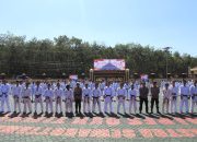 Dalam Rangka HUT Bhayangkara ke-80, Polres OKU Timur Gelar Ujian Kenaikan Tingkat Khusin Ryu M Karate-Do